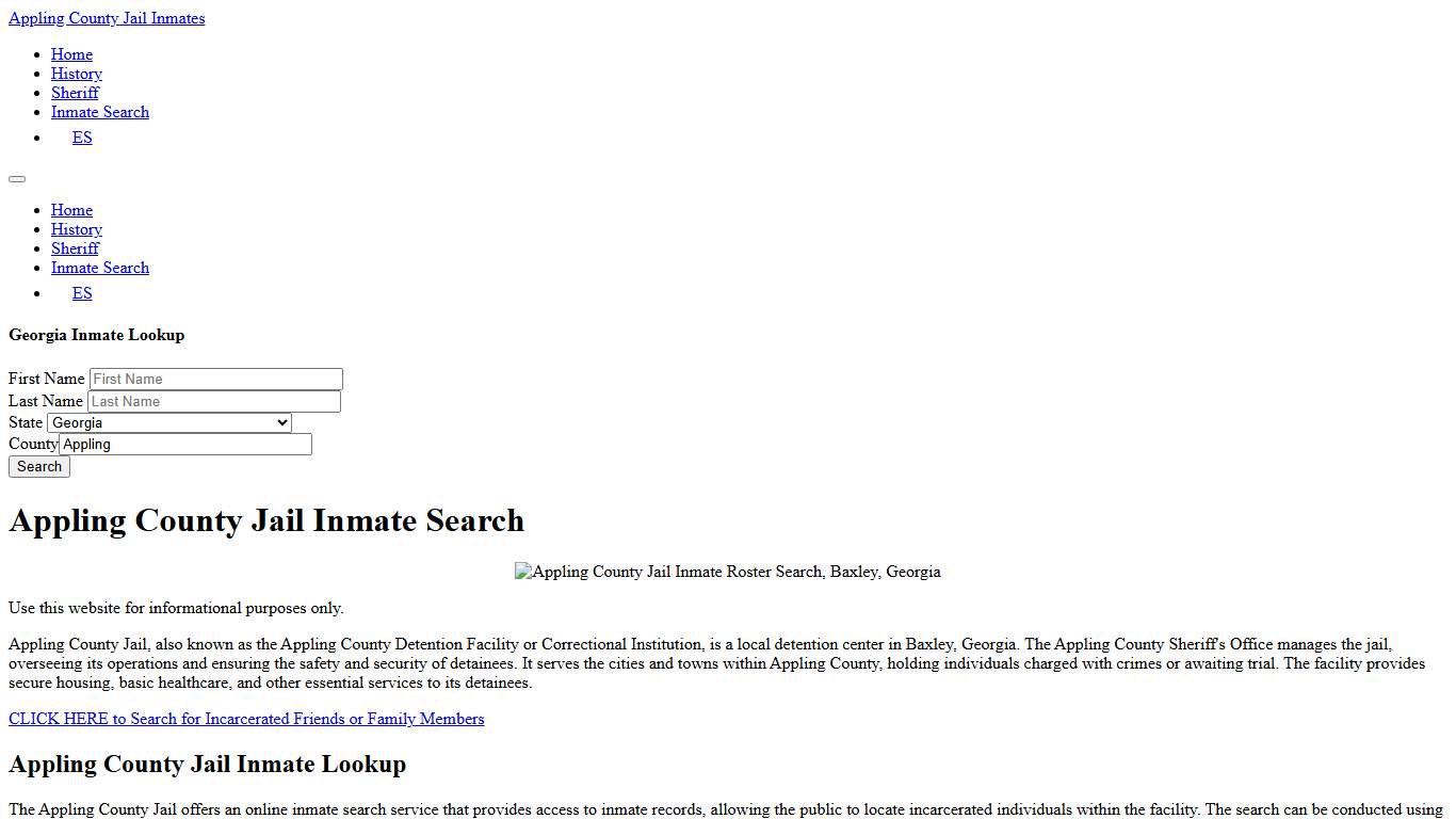 Appling County Jail Inmate Roster Lookup, Baxley, GA